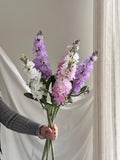29" Pink Real Touch Delphinium Blossom Branch With Buds, Faux Flowers, DIY Floral arrangement, Fake Flowers for House Warming Gifts house warming flower