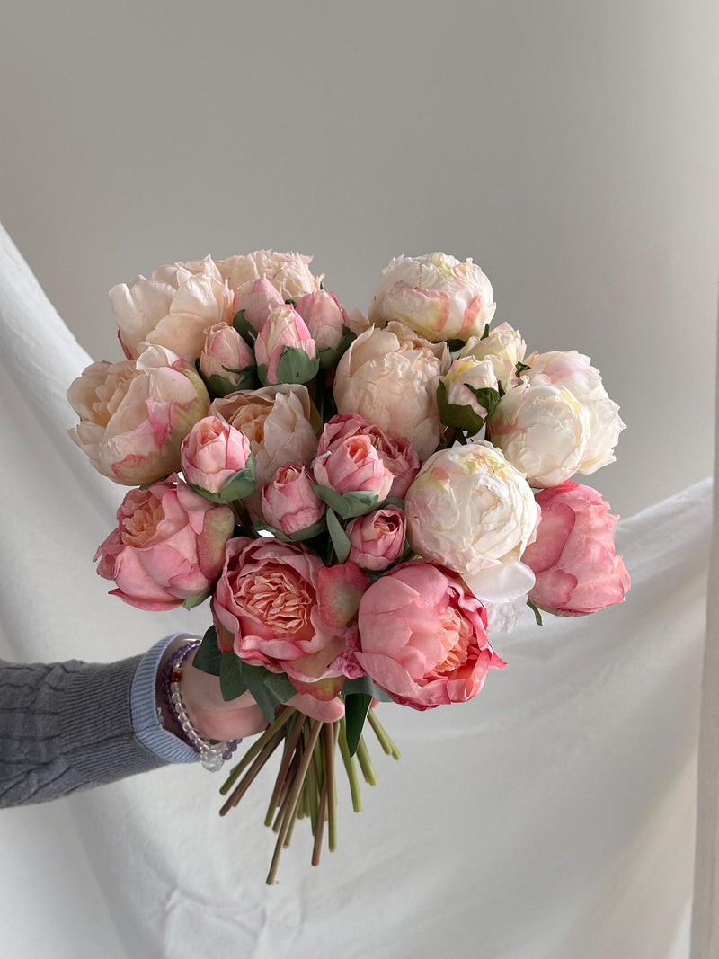 Fake Peony Bundle Real Touch Faux Peony, Faux Flowers For DIY bouquets, Wedding Decor, mothers day gift, Peony bouquests silk flower