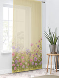 Floral Meadow Sheer Window Curtain /Soft Pink & Lavender Wildflower Design flower spore