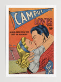 Vintage Romance Comic Wall Art Ð 1940s Campus College Love Cover Poster, Retro Pulp Illustration Print | Atomic Archive Prints Love Romance Flower