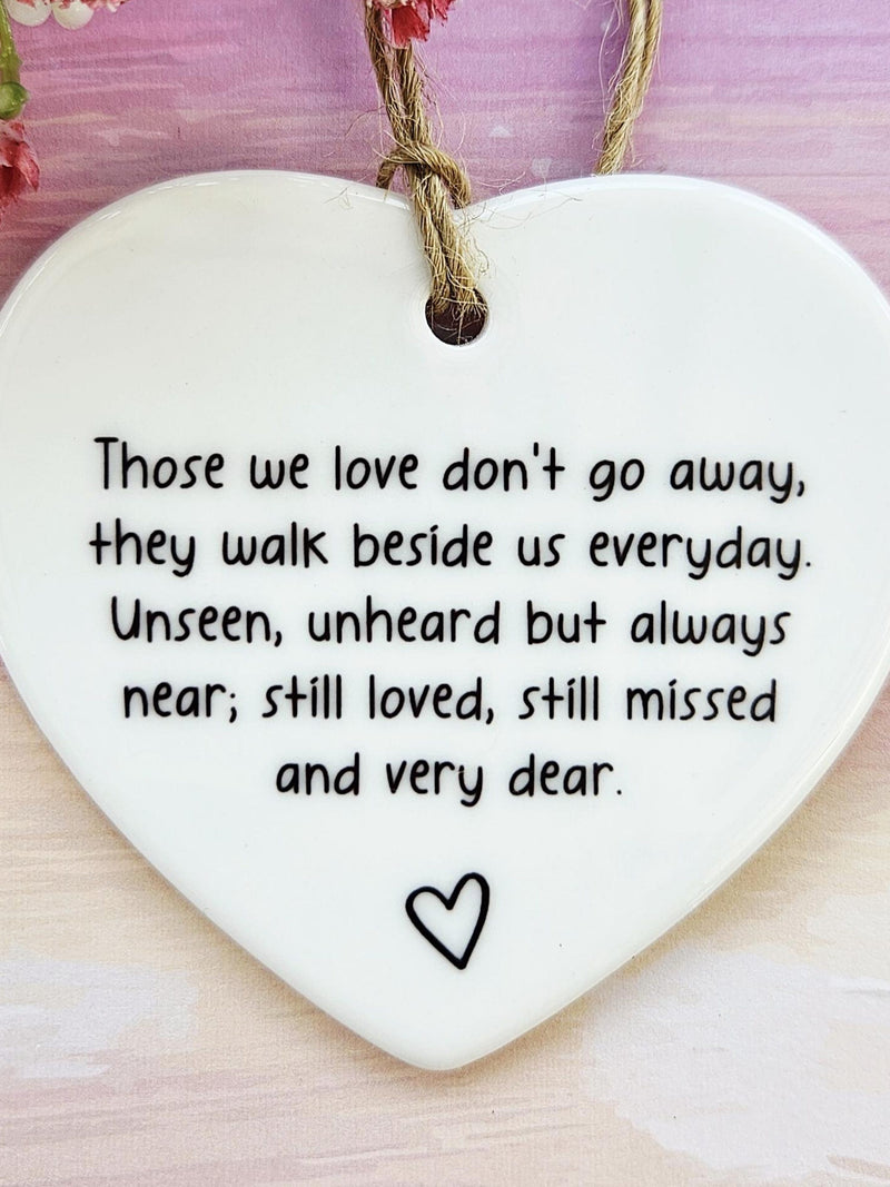 Those We Love Don't Go Away, Sympathy Gift, Bereavement Gift, Memorial, Sorry For Your Loss, Thinking Of You, Sympathy, Ceramic sympathy flower