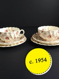 Vintage "Rosebud Chintz" Cups & Plates - Spode - c. 1954 flower spore