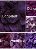 Dark Purple Silk Rose Petals, 300 petals silk flower