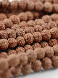 6mm Natural Rudraksha Bodhi Seed Gemstone Rare Mala Prayer Red Brown Round Loose Beads 23 inch 108 Beads (90182472-393) seeds bulk
