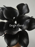 Black Calla Lilies Centerpieces Black Real Touch Flowers DIY Silk Wedding Bouquets, Centerpieces, Wedding Decorations, 9pcs/set silk flower
