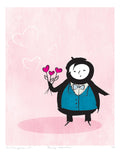Be my Valentine Ð original limited edition signed print. Heart, romance, wedding, flower, for lovers, love, bow tie, Enzo Gallery Love Romance Flower
