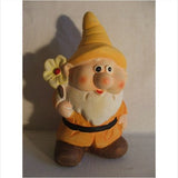 FREE DELIVERY! * Latex mould / mold for a Friendly Gnome with a Flower.