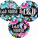 LD Nurse Flower Garden Bottle Cap Images 4x6 Bottlecap Collage Scrapbooking Jewelry Hairbow Center