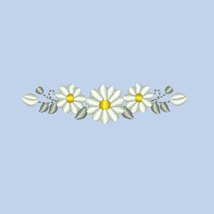 Small Flowers Border - Border of Daisies - Machine Embroidery Design. 3 sizes. Instant download