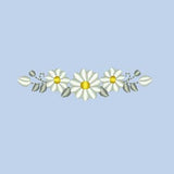 Small Flowers Border - Border of Daisies - Machine Embroidery Design. 3 sizes. Instant download