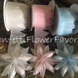 Flower Pull Bow Ribbon Jordan almonds, Coccarde ribbons, confetti flowers, Jordan almonds rolls, almond favors rolls DIY, MAKES 36 Flowers