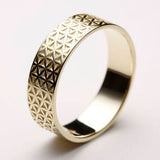 Flower of Life Ring, Flower of Life Wedding Ring, Flower of Life Band, Gold Flower of Life, Seed of Life Ring, Zen Ring, Gold Flower Ring