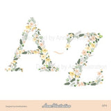 Floral Alphabet Clipart,Letters Clipart,Flowers Clipart,Spring Clipart,Vector,Instant download Illustration_AP4