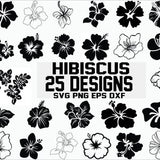Hibiscus svg/ hibiscus clipart/ hawaii flower/ silhouette/ stencil/ flower svg/ floral svg/ garden svg/ cut file/ iron on/ cricut file