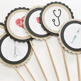 6 Medical Theme Centerpieces, Grad Party, Medical Party, Congrats Birthday, Table Decor, Flower Arrangements, School Grad, Graduation