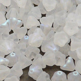 30pcs Czech Glass Pressed Bell Flower Beads 6x8mm Crystal AB Matte