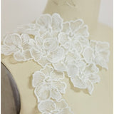 A17-160 // 10pc. Lace Flower patch, Sew on 3D flower, 3D flower lace appliquŽ, 3d lace flower, wedding dress lace appliquŽ, bridal lace