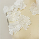 A17-157 // 10pc. Lace Flower patch, Sew on 3D flower, 3D flower lace appliquŽ, 3d lace flower, wedding dress lace appliquŽ, bridal lace