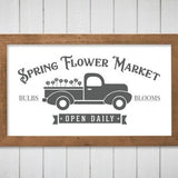 Spring Flower Market svg.  Flower Delivery Truck svg Clipart.  Rustic Spring Horizontal Sign Design Clip art.  Instant Download svg & png.