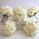 Ivory Wedding Bouquet, Wedding Flowers, Bridesmaid Bouquets, Corsage, bridal Flower Package