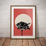 Scandinavian Tree Sun Wall Art Print, Home Decor, Wall art Print, Free Delivery, Kitchen Wall Art Print, Nordic Design, Tree Picture