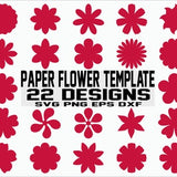 Paper Flower Template SVG/ Paper flower SVG/ Clipart/ Cut Files/ Flower template/ Vector/ instant download