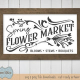 Spring Flower Market with Bouquet svg.  Flower Delivery Sign svg.  Rustic Spring Market svg.  Rustic Easter decor svg.