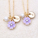 Purple necklace for flower girl gift for flower girl necklace toddler flower girl little girl gift personalized flower girl gift flower girl