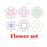 Flower embroidery design. Flower design. Machine embroidery design. Summer embroidery design. Flower Outline. Redwork flower.