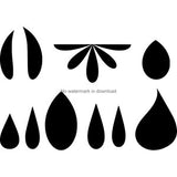 Flower Petal Svg Clip Art, Flower Petal Cut File, Flower Petals Dxf, Flower Petal Svg Cut File