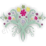 Mod Pow Flower Spring Wedding Bouquet- Instant Email Delivery Download Machine embroidery design