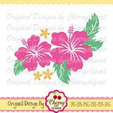 Hibiscus flower SVG Dxf ,Summer flower svg Silhouette & Cricut Cut Files, Hibiscus Clip art, T-shirt iron on SUM30