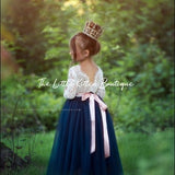 Flower Girl Dress, tulle flower girl dress, rustic lace flower girl dress, boho flower girl, Navy Blue Flower Girl Dress, boho wedding dress