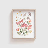 Watercolor Print - Flower Artwork - Floral Prints - Watercolor Flower Painting - Wildflower Wall Art - Flower Print - Baby Girl Nursery Art