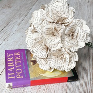 Handmade cream paper rose bouquet with layered petal rosette flowers
