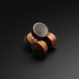 Sono Wood Fake Gauge Plug With Black MOP Inlay | Faux Wooden Ear Stretcher Gauges | Standard Piercing Fit | FREE Delivery Available!