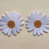 Set Of 2 Daisy Flower Iron/ Sew On Full Embroidered Patch AppliquŽs Badge
