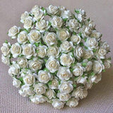 100 pcs mini paper flower white color mulberry paper flower 15mm for DIY scrapbook flower wedding card wrist corsage craft bouquet valentine