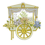 Flower Cart machine embroidery design by Sue Box from Creative Floral Gardens - in 2 sizes