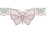 Butterfly and Flower Border Cutwork Machine Embroidery Design by Sue Box