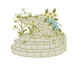 Garden steps - English Traditional Homes and Floral Gardens - Machine embroidery design by Sue Box in 2 sizes