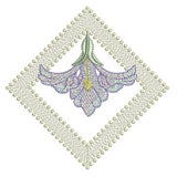 Flower frame - Art Nouveau design 9 by Sue Box - Elegant machine embroidery design by Sue Box in 2 sizes