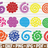 15 Rolled Flowers Bundle SVG / cut files for cricut / clipart / printable / vector / free commercial use | instant download
