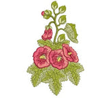 Hollyhock Flowers Design - 15 - Traditional Homes and Gardens - Machine embroidery by Sue Box in 2 sizes