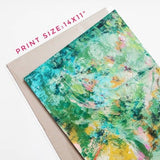 Abstract art print , Floral print wall art , Art print , Art decor print , Home decor gift , Green wall art, 11x14 ,FAST delivery in the USA
