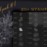 20 Flower Procreate Stamps, Blossom Your Art with Procreate Floral Stamps