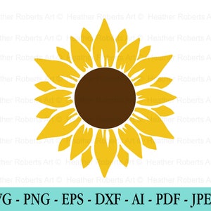 Distressed sunflower SVG clipart: yellow flower with brown center