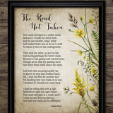The Road Not Taken Poem, 1916 Robert Frost, Watercolor Flowers Painting, Famous Poem, Printable Poem, Living Room Art #3574 INSTANT DOWNLOAD