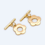 10pcs Gold Flower Toggle Clasp, Jewelry Clasp, 18K Gold Plated, Close Clasp (GB-1285)