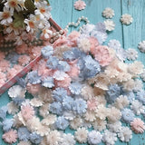 9 colors 20pcs 3D Chiffon Flower Bead Pearl Floral Applique Flower Collar Altered Clothing Sewing Lace Flower Appliques